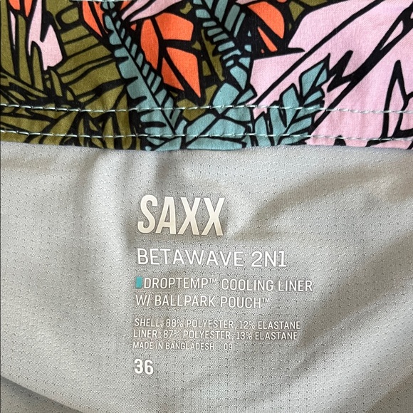 Saxx Men's Betawave 2N1 Board shorts size 36 - Picture 3 of 6